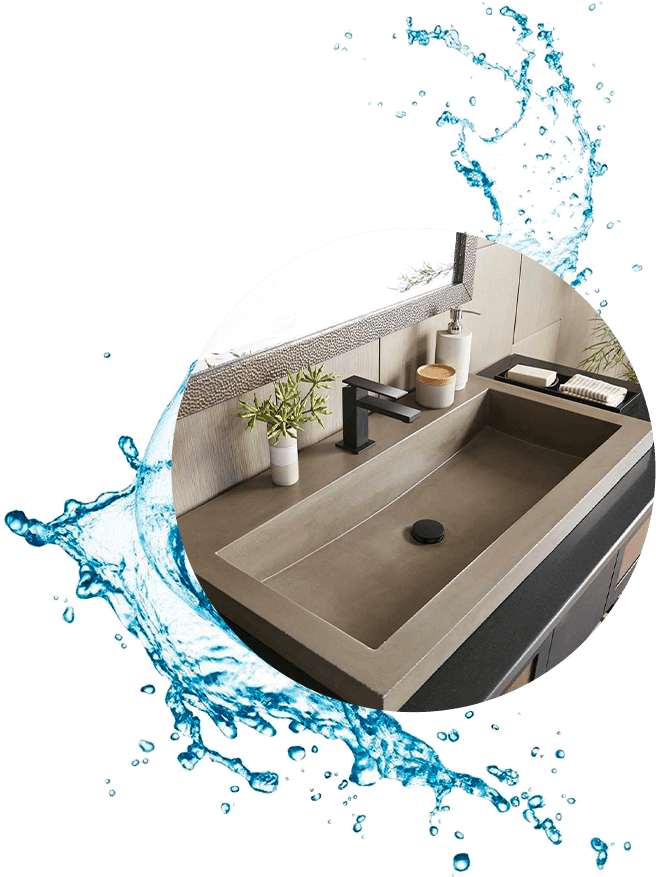 Concrete H2O is a water purifying sink that filters diluted and unusable water into clean fresh water, with minimum cost and overhead. Our technology to repurpose and recycle water would be beneficial in a number of industries, including manufacturing, and can also be adapted for residential use